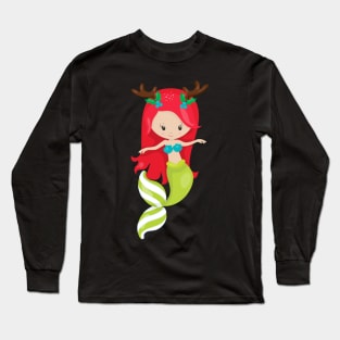 Reindeer Mermaid Long Sleeve T-Shirt